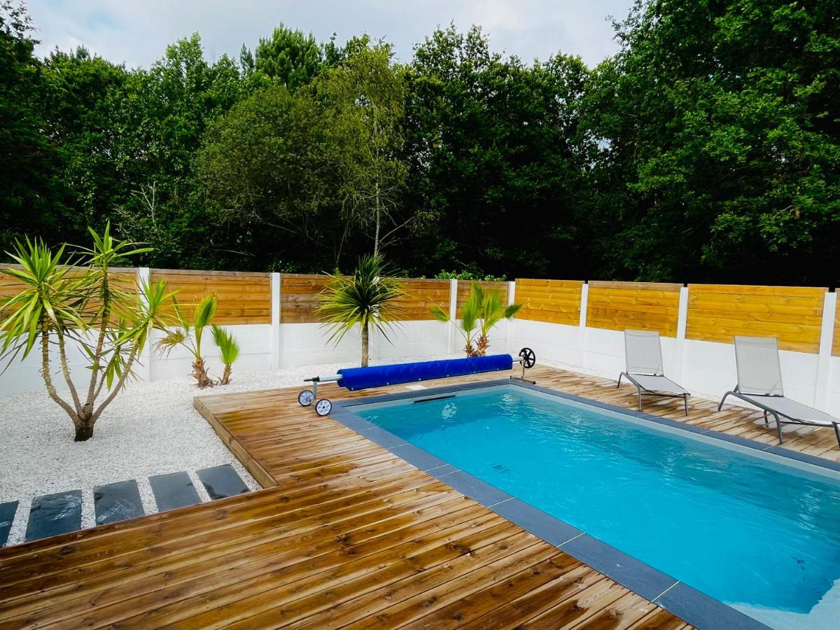 Maison A Biscarrosse Avec Piscine Et Jacuzzi Esterno foto